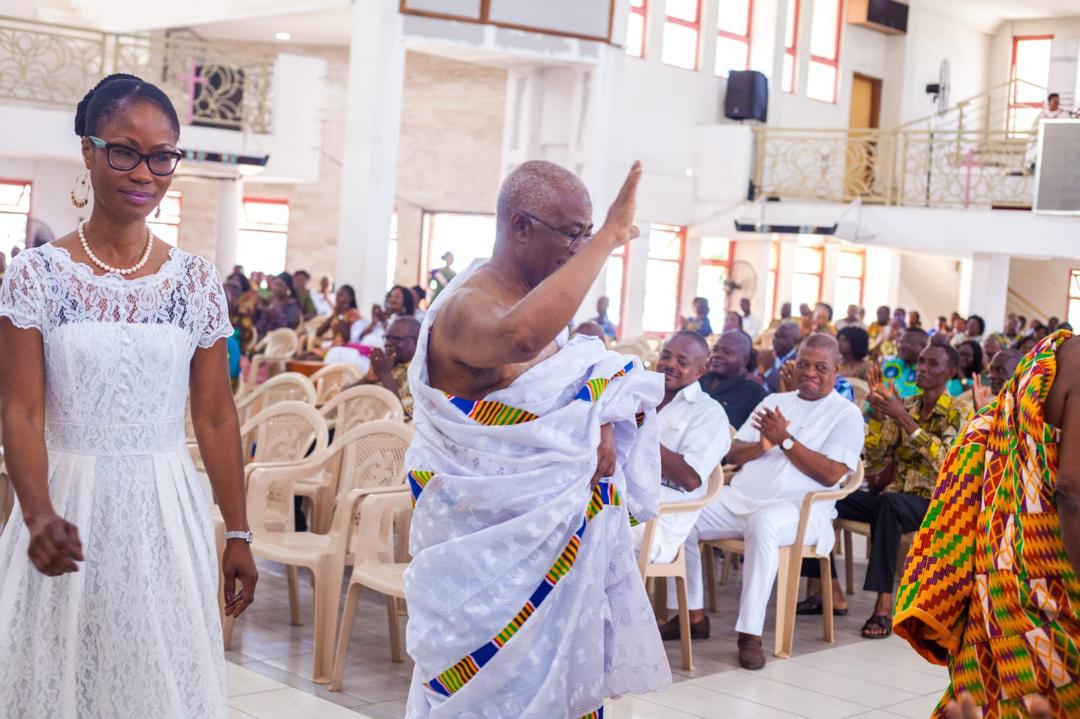 Worshipping at church