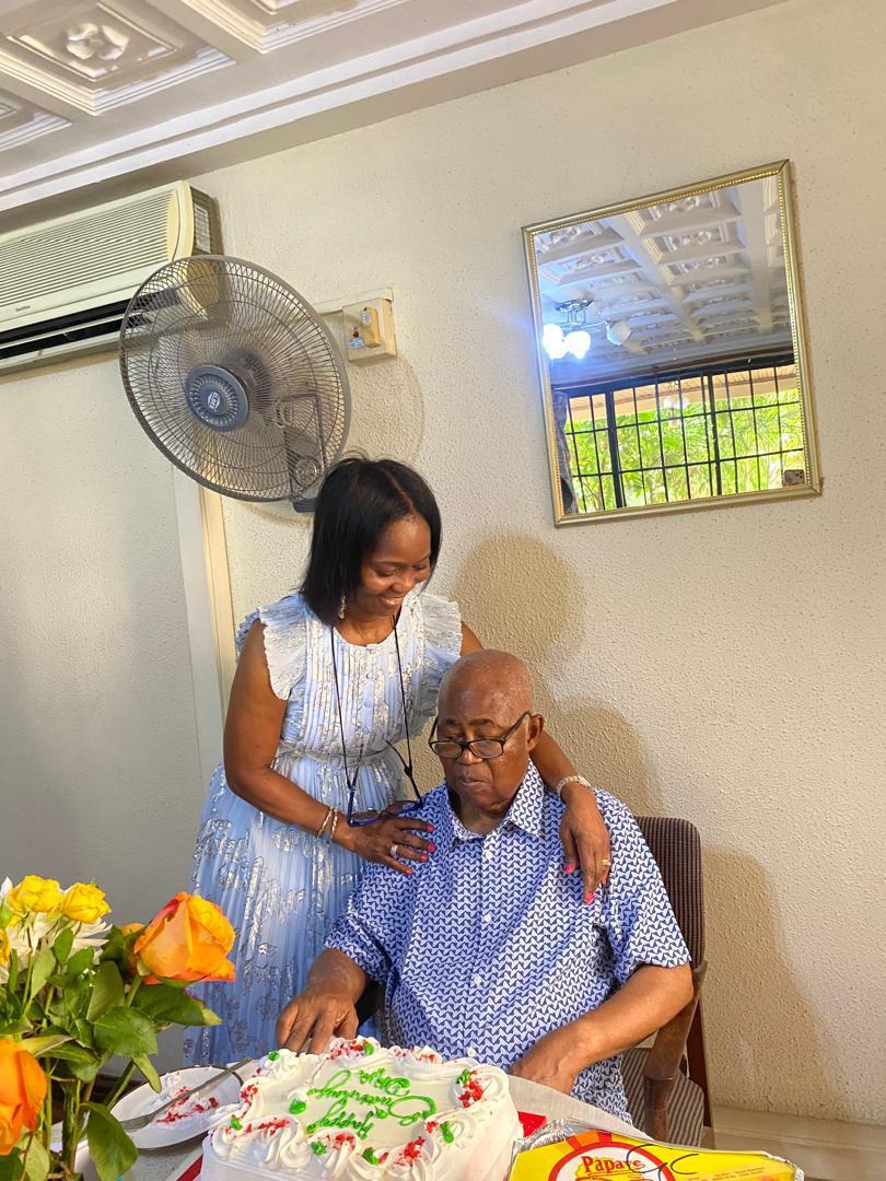 Cutting birthday cake